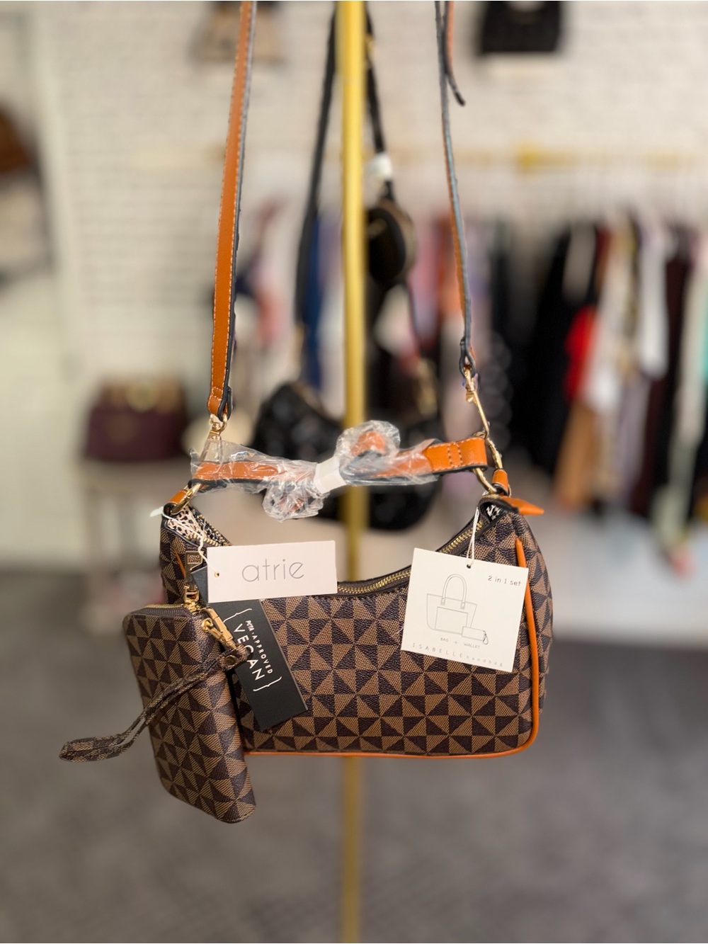 NWT Vivi Geometric Monogrammed Shoulder Set by Isabelle Handbags